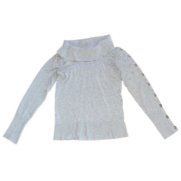 White House Black Market Womens Cowl Neck Sweater w/ Button Sleeve Detail Medium - Picture 2 of 7